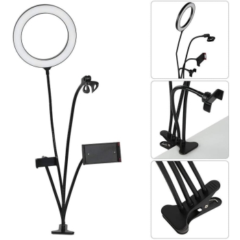 Lampa pierścieniowa LED 20 cm z 4 uchwytami z klipsem [12190000184]